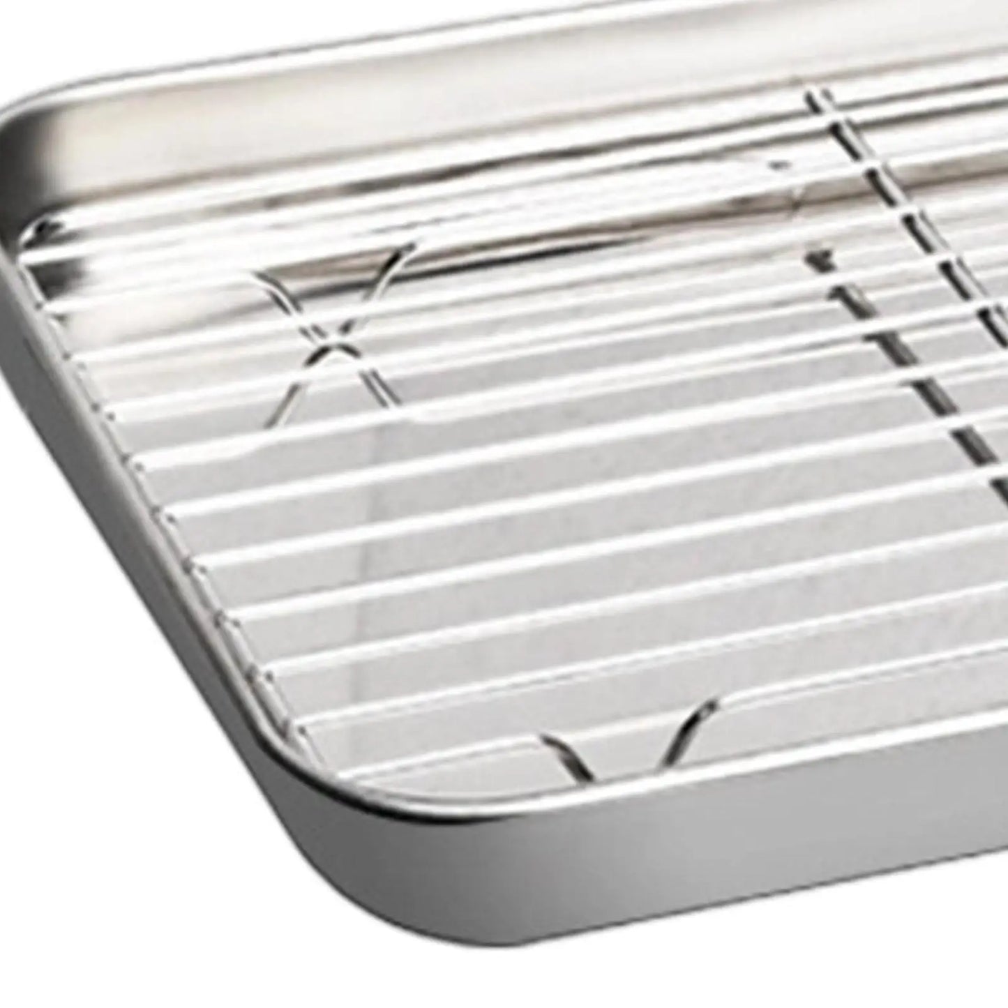 Baking Sheet with Rack Baking Pan with Wire Rack Steel Serving Tray Cookie Pan Cookie Sheet for BBQ Kitchen Family Gatherings