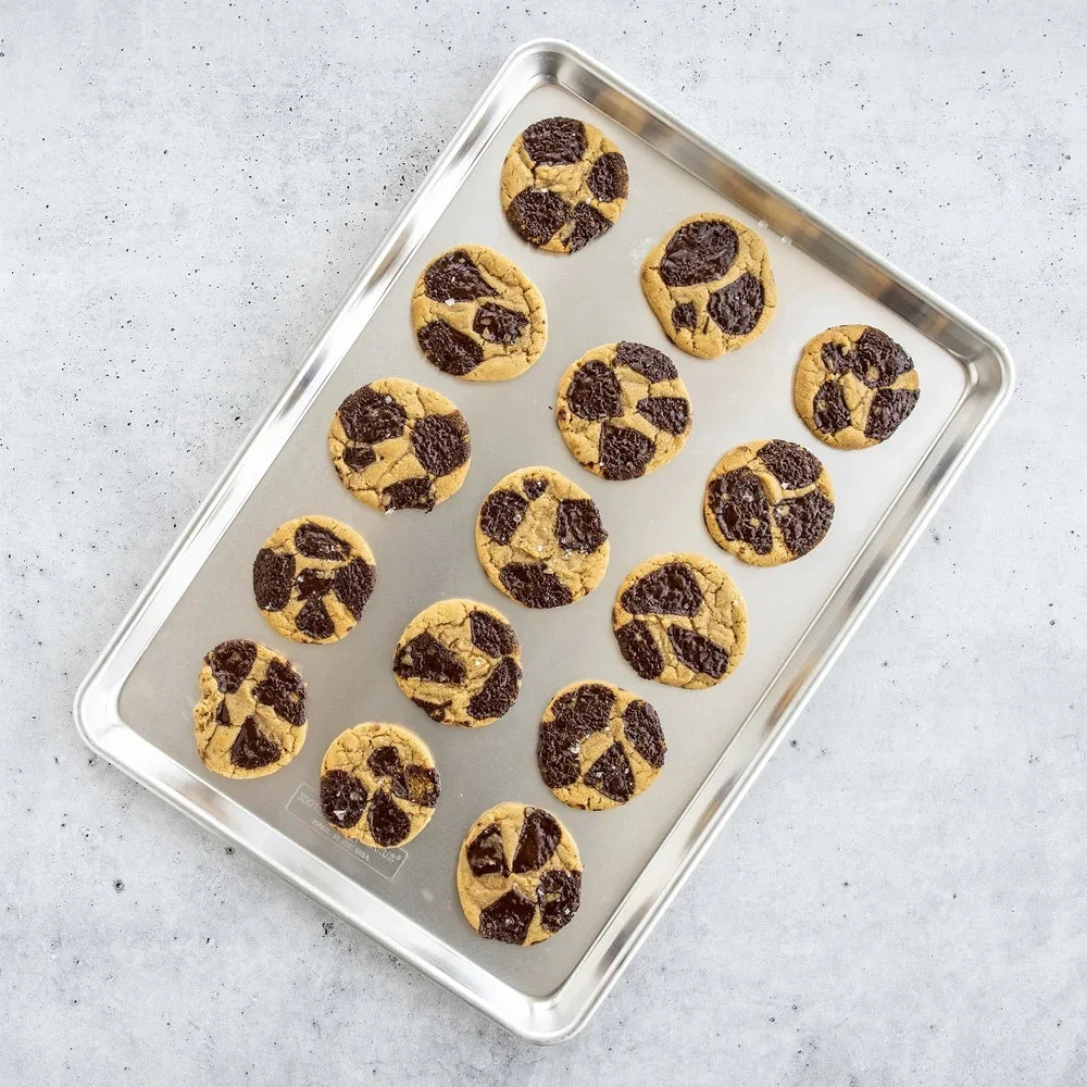 Extra Large Aluminum Cookie Baking Sheet Pan Commercial Duty Non Stick Surface Reinforced Rim Ideal Baking Cookies Bars Savory