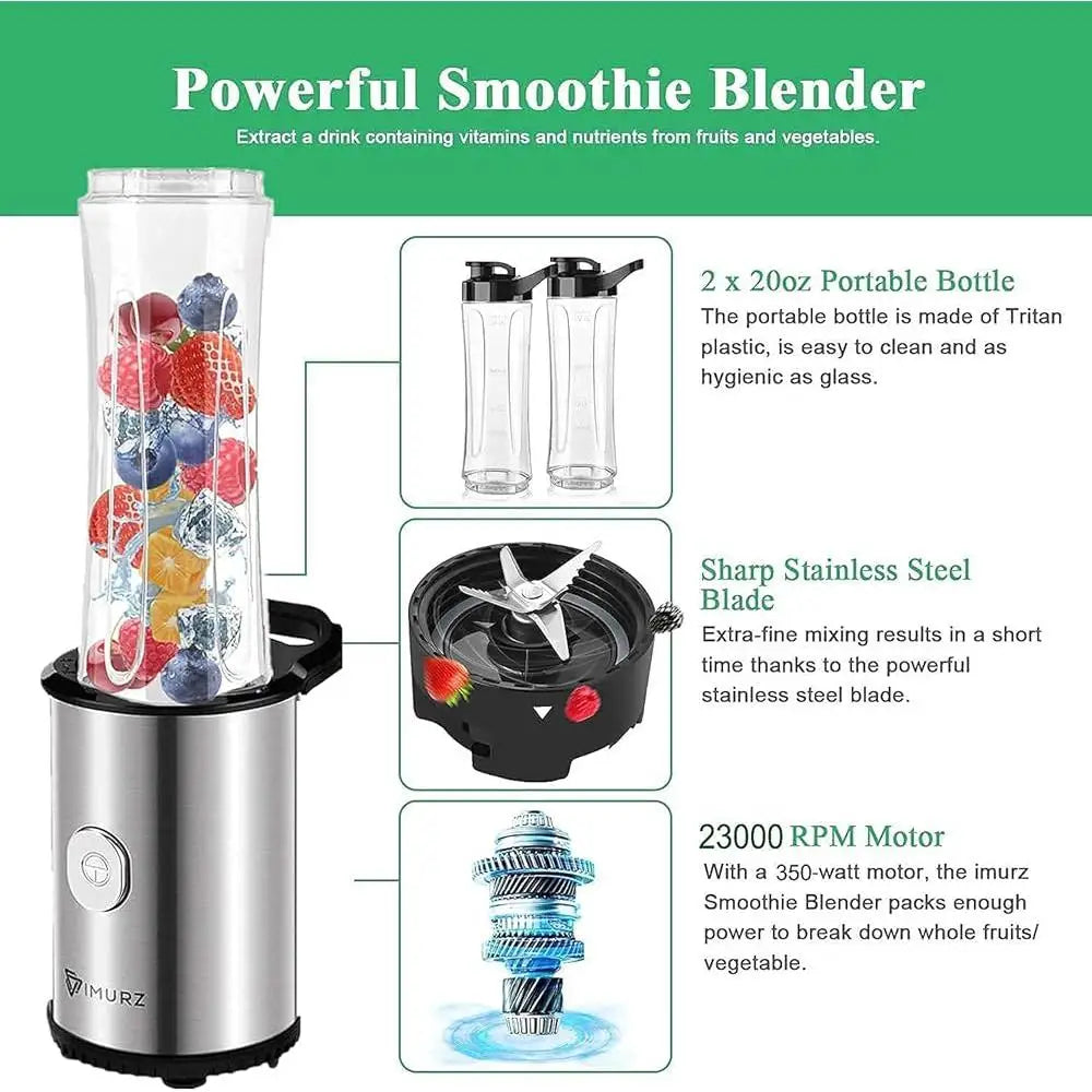 Personal Blender 350W 23000RPM Electric Countertop Blender Juice Shakes and Smoothies Milkshake Fruit Vegetables Drinks Ice