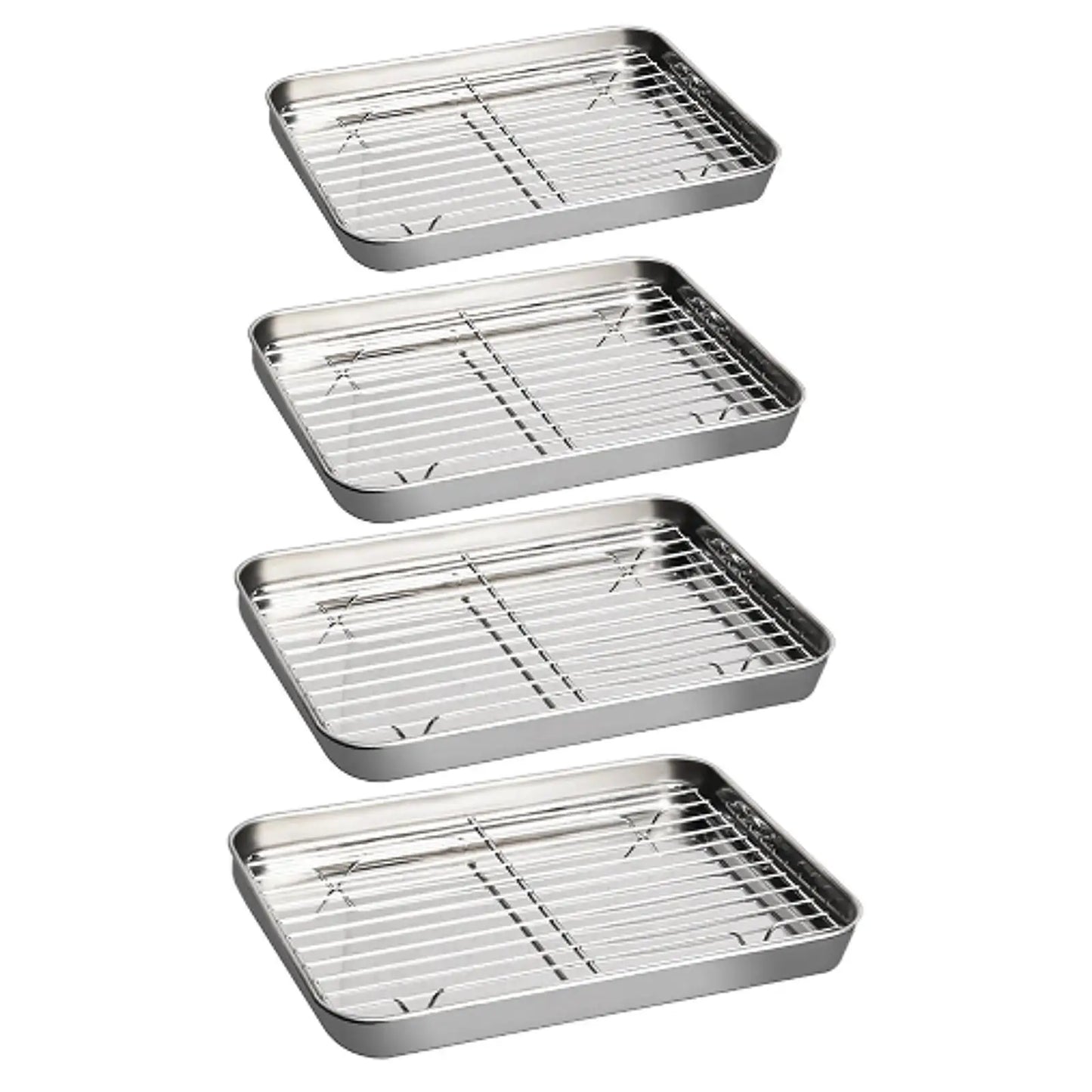 Baking Sheet with Rack Baking Pan with Wire Rack Steel Serving Tray Cookie Pan Cookie Sheet for BBQ Kitchen Family Gatherings