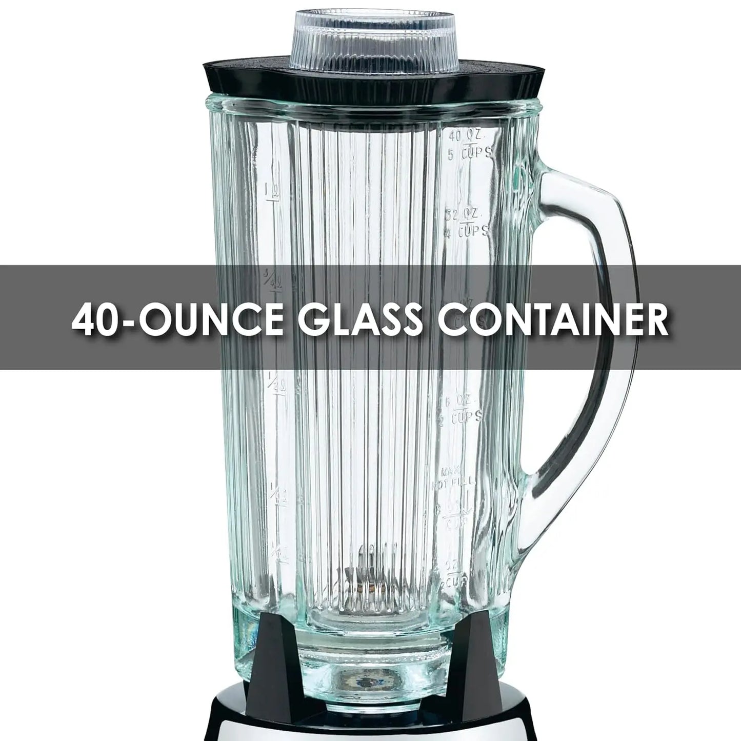 Commercial BB900G 1/2 HP Chrome Bar Blender with 40-Ounce Glass Container Silver