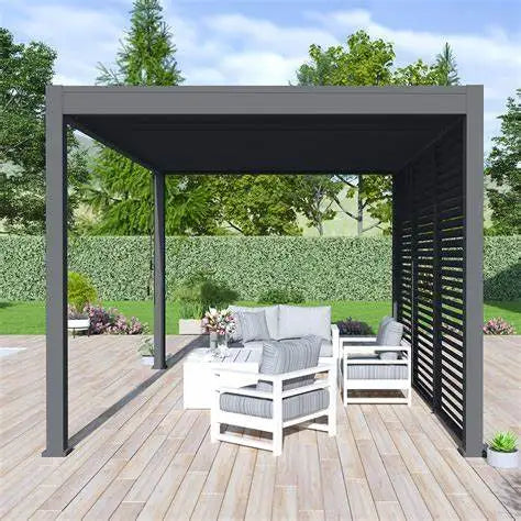 Motorized Outdoor Garden Pergola Villa Pavilion Aluminium Louvered Roof Sunshade Waterproof Custom Size