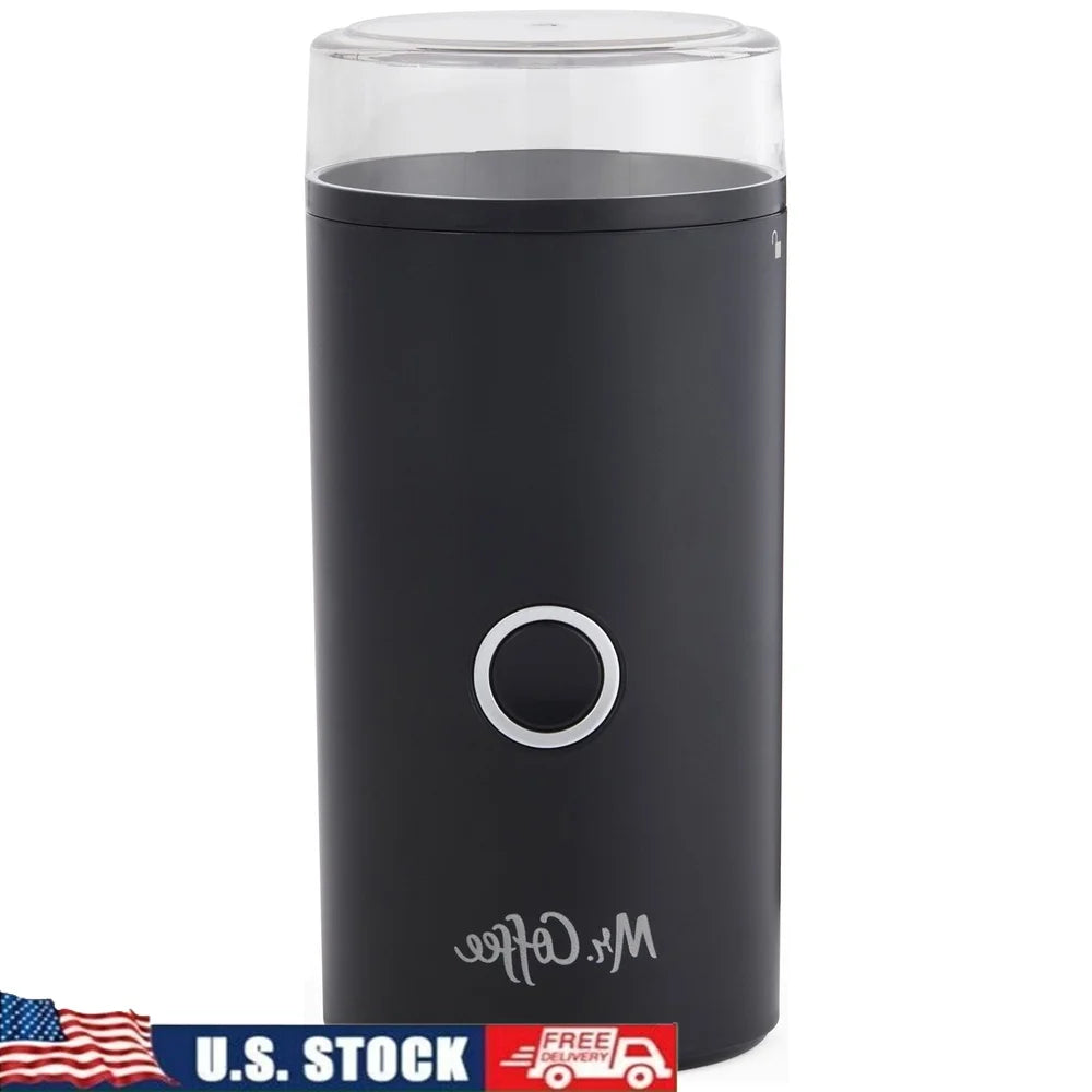 Coffee Grinder Stainless Steel Blades 14-Cup Capacity Easy On Off Switch Transparent Lid Cord Storage Cleaning Brush