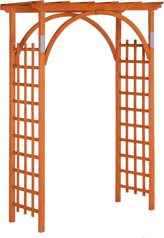 85in Wooden Arbor, Wedding Arch for Ceremony, Wood Trellis for Plant Climbing, Christmas Decor Pergola for Garden Backyard, Lawn