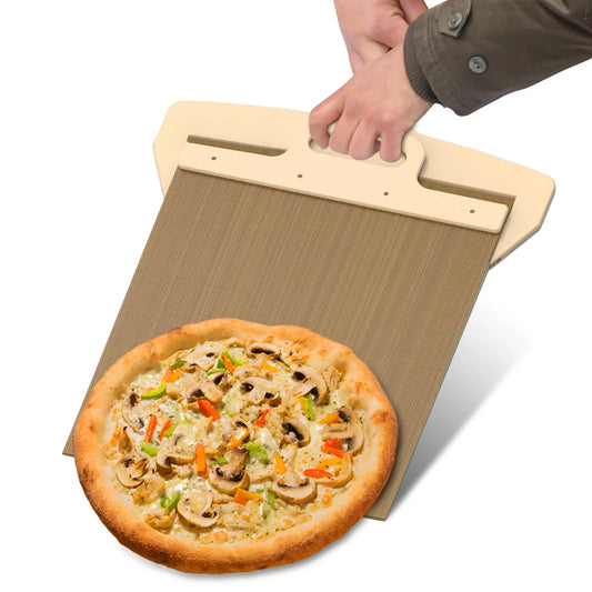 Sliding Pizza Peel - 12 inch Pizza Paddle with Handle and Baking Cloth Non-Stick Pizza Peel for Bread Dough Transfer Kitchen