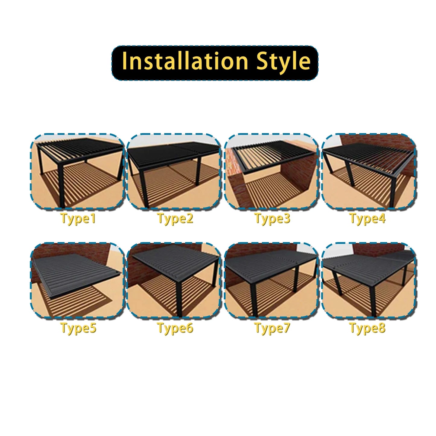 Motorized Outdoor Garden Pergola Villa Pavilion Aluminium Louvered Roof Sunshade Waterproof Custom Size