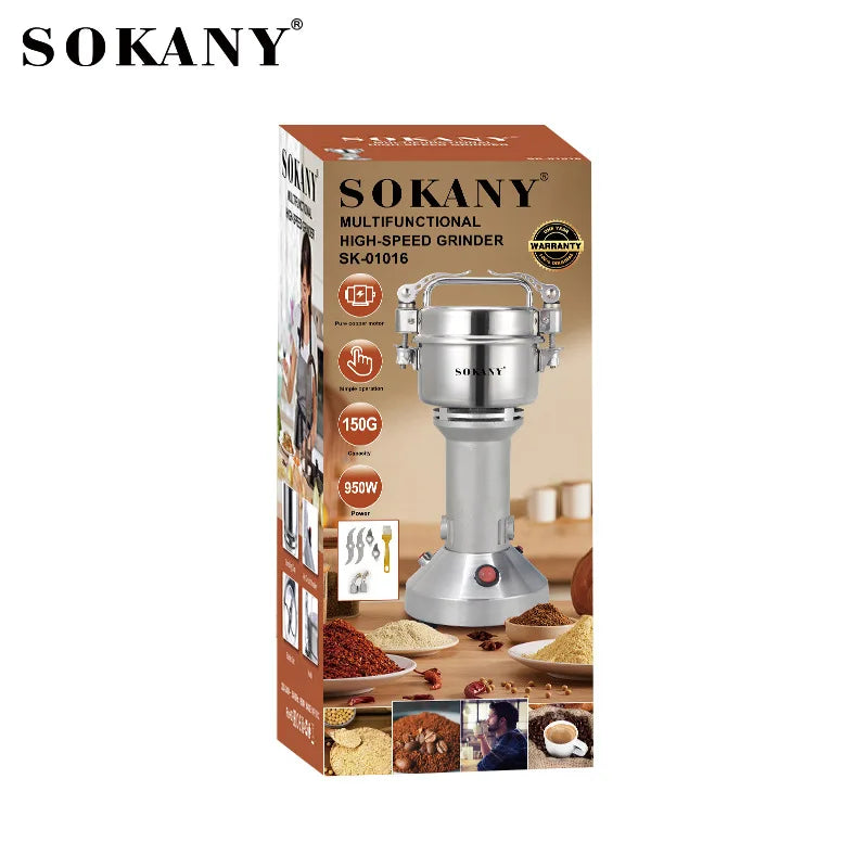 150g Electric Grain Grinder, 304 Stainless Steel, High Speed Spice Grinder for Bulgur, Oats, Corn, Peppers and Coffee Beans