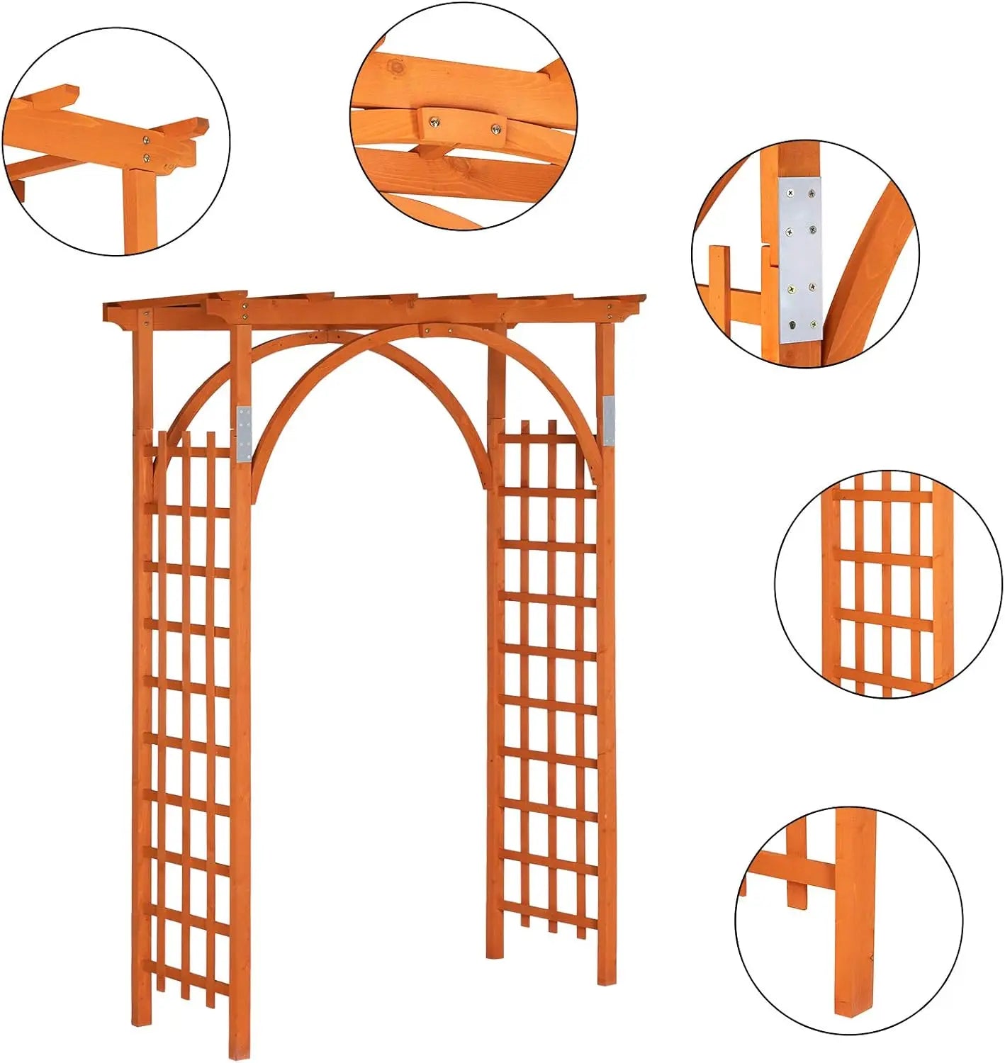 85in Wooden Arbor, Wedding Arch for Ceremony, Wood Trellis for Plant Climbing, Christmas Decor Pergola for Garden Backyard, Lawn