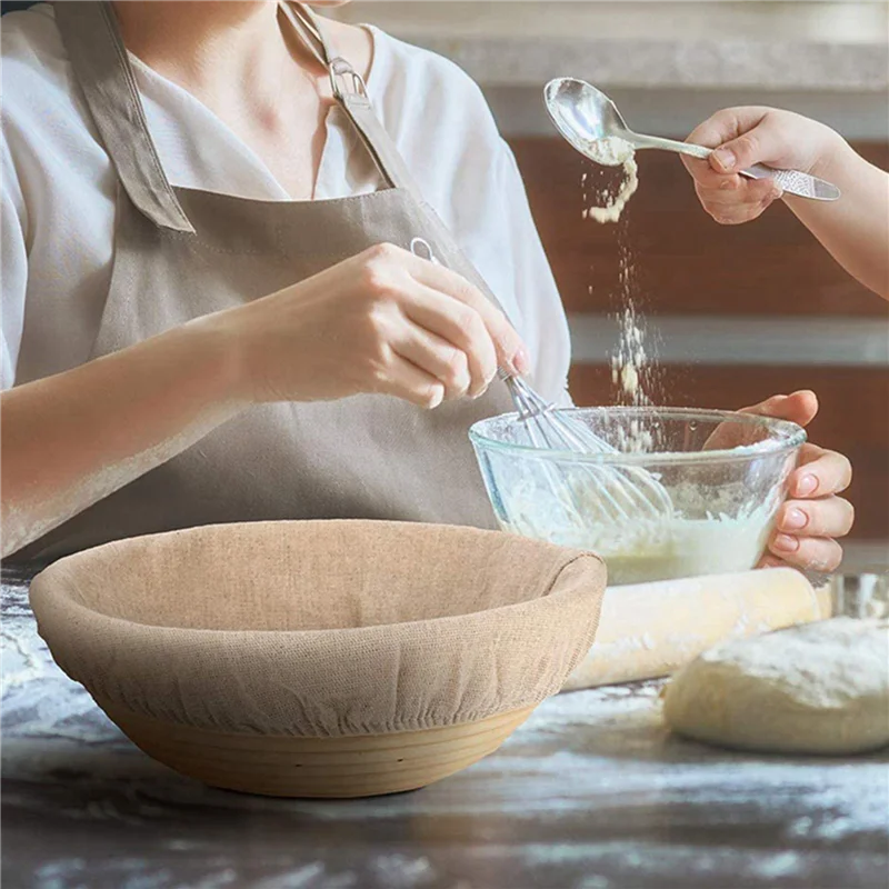 Fresh 25X Round Bread Proofing Basket Cloth Liner Sourdough Banneton Proofing Cloth Natural Rattan Baking Dough Basket Cover