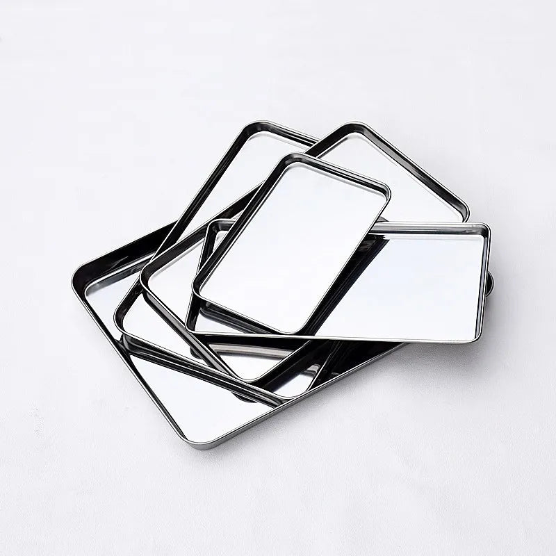 Baking Sheets Set Chef Cookie Sheets Baking Pans Toaster Oven Tray Pans Easy Clean Baking Dishes Kitchen Stainless Steel FDA