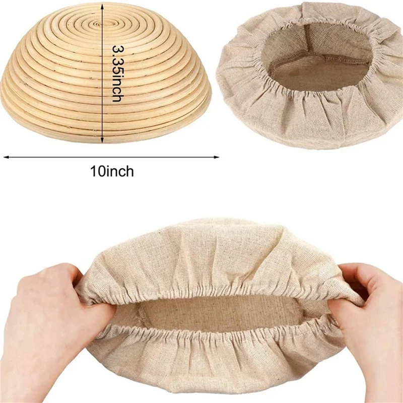 Fresh 25X Round Bread Proofing Basket Cloth Liner Sourdough Banneton Proofing Cloth Natural Rattan Baking Dough Basket Cover