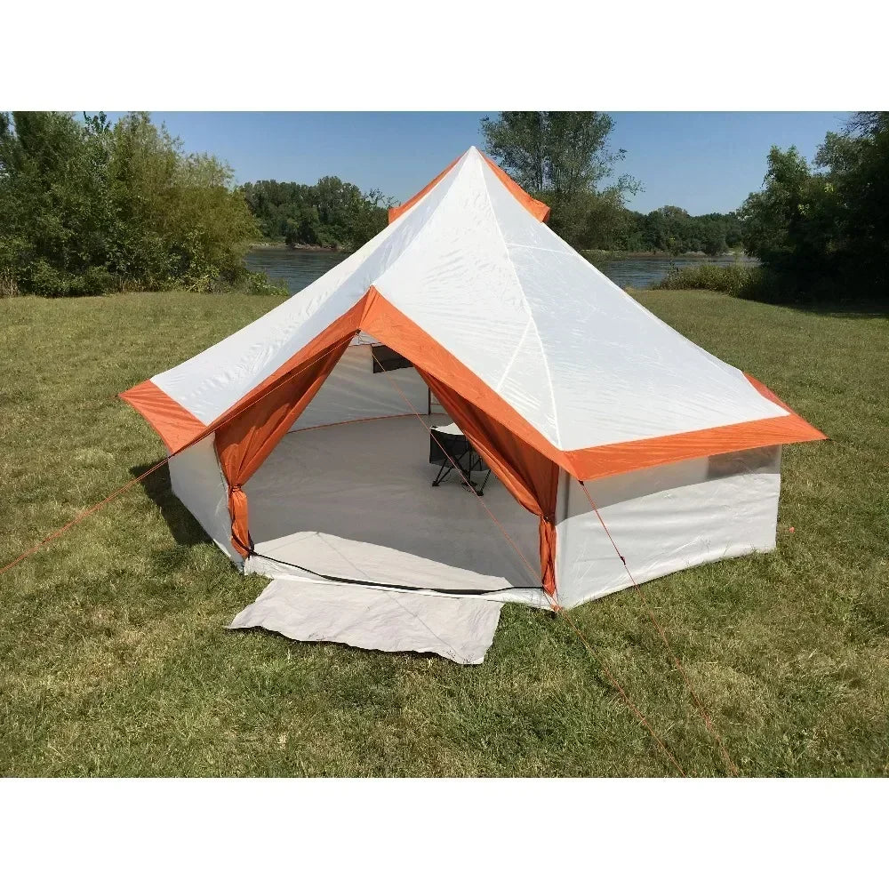 Tents 8-Person Yurt Tent, 13' x 13' x 92" sheds Easy installation  canopys Polyester  party tent for Spring, Summer, Fall Tents