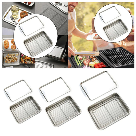 Cookie Sheet with Wire Rack Buffet Party Pan Food Prep Container Baking Sheet for Restaurant Cooking Buffet Casserole Roasting