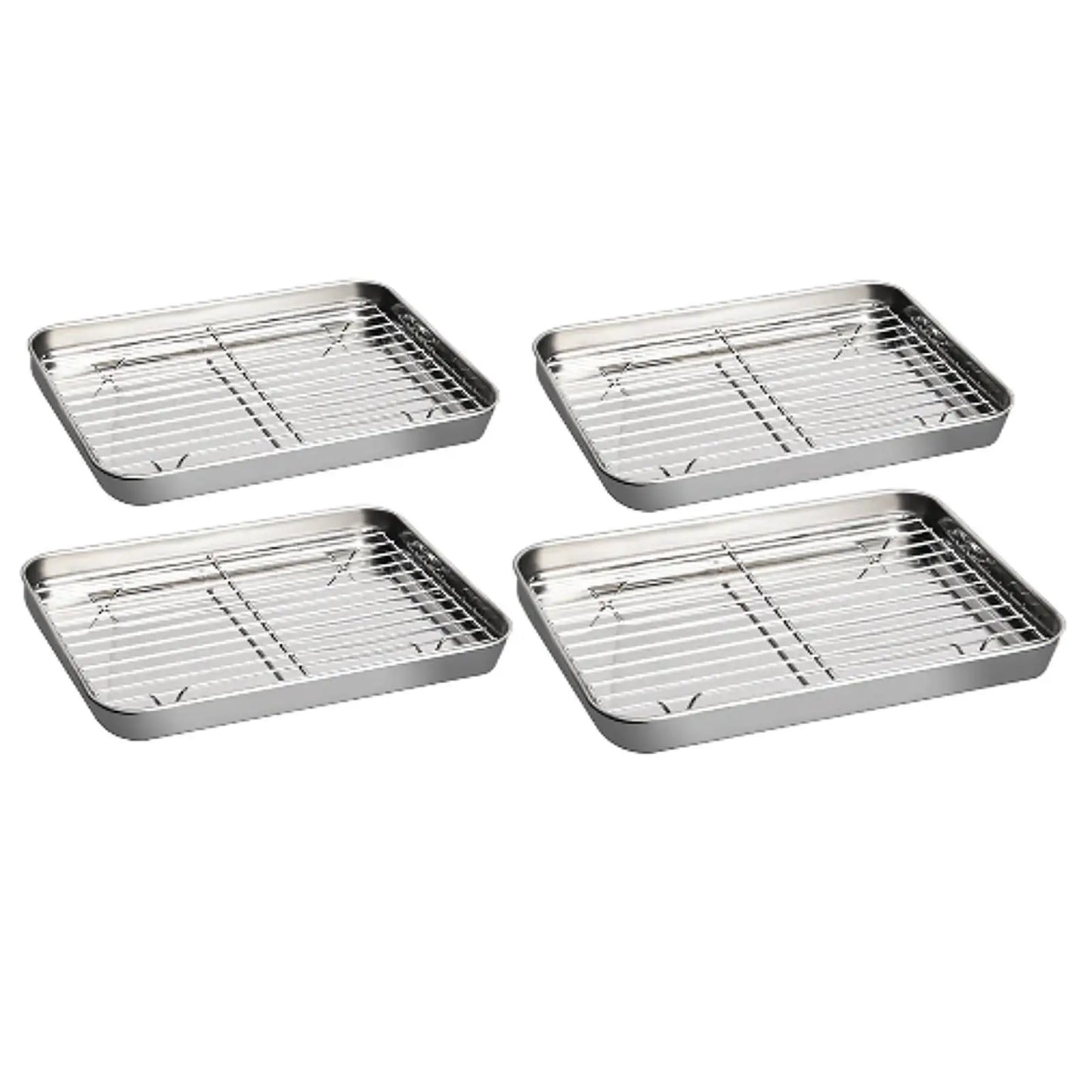 Baking Sheet with Rack Baking Pan with Wire Rack Steel Serving Tray Cookie Pan Cookie Sheet for BBQ Kitchen Family Gatherings