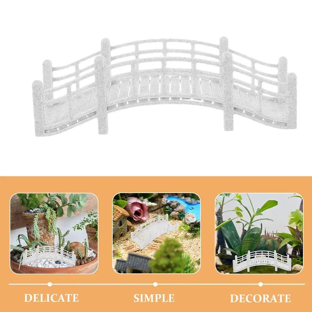 Miniature Garden Bridge Micro Landscape Decor Artificial Bonsai Arches Pergolas Bridge Accessories Dollhouse Landscaping Fish