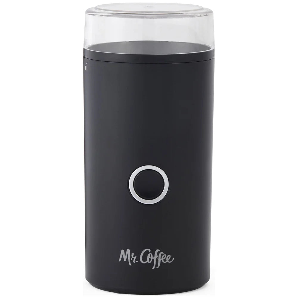 Coffee Grinder Stainless Steel Blades 14-Cup Capacity Easy On Off Switch Transparent Lid Cord Storage Cleaning Brush