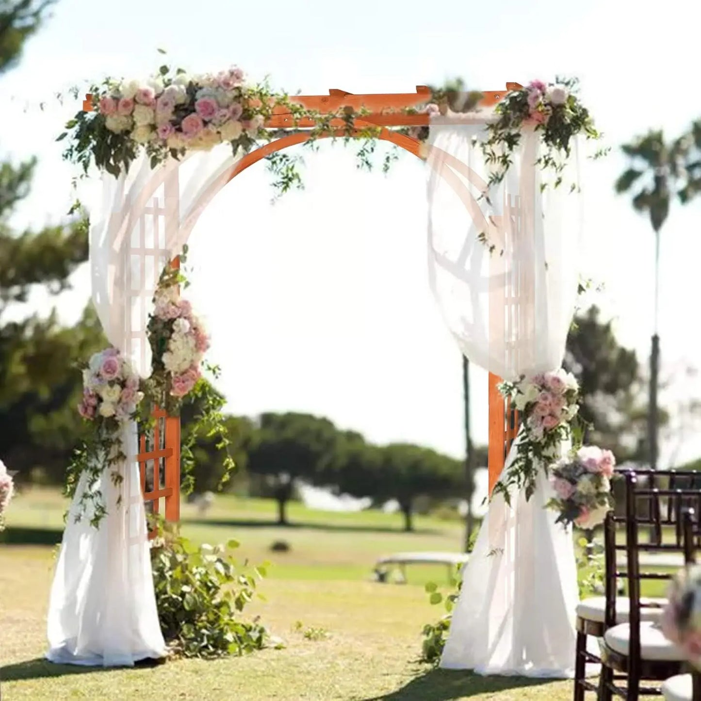 85in Wooden Arbor, Wedding Arch for Ceremony, Wood Trellis for Plant Climbing, Christmas Decor Pergola for Garden Backyard, Lawn