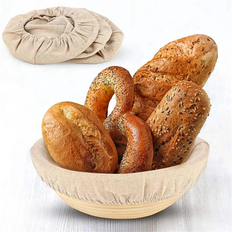 Fresh 25X Round Bread Proofing Basket Cloth Liner Sourdough Banneton Proofing Cloth Natural Rattan Baking Dough Basket Cover