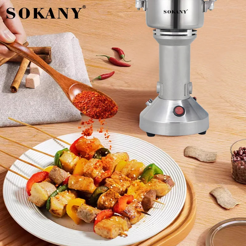150g Electric Grain Grinder, 304 Stainless Steel, High Speed Spice Grinder for Bulgur, Oats, Corn, Peppers and Coffee Beans